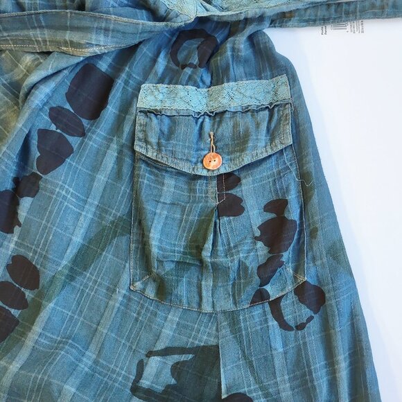 Da-Nang Surplus IndoChine Originale Cargo Wrap Dress Lace Dainty Feminine Medium - Picture 10 of 10